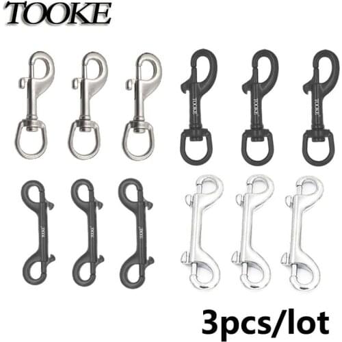 3pcs/lot Scuba Diving Stainless steel Quick Carabiner Swivel Eye Dive Double Bolt Snap 90 100 116mm Snap Hook Clip for BCD