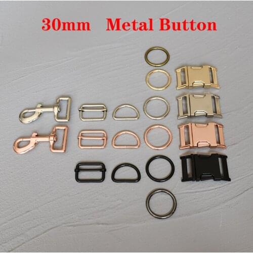 30mm 100 Pieces Metal Slides Tri-Glides Release D Ring Snap Hook Roller Buckles Strap Slider Adjuster Buckles DIY Accessories
