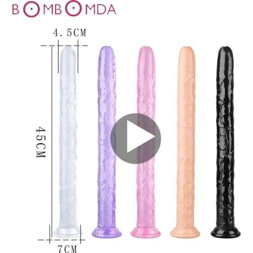 45cm Soft Jelly Dildo Double Long Realistic Dildos Cock Lesbian Vaginal Anal Plug Flexible Fake Penis For Women Dildos Sex Toys