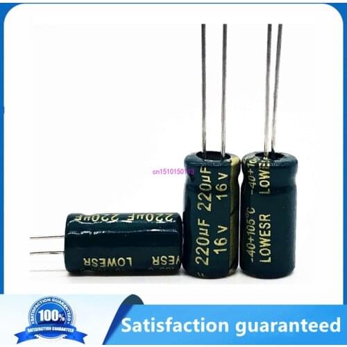 60pcs/lot T09 220uf16V Low ESR/Impedance high frequency aluminum electrolytic capacitor size 6*12 16V 220uf 20