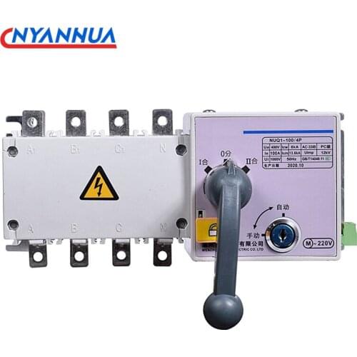 AC-33iB Dual Power Automatic Transfer Switch NH40-4P16A 63A100A 4SZPC Slass Isolation Switch Q1 Self-recovery