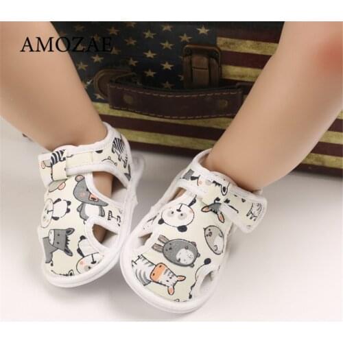 Baby Sandals Summer Cute Animal Sandales for Baby Boys Girls with Soft Sole Crib Shoes First Walker Anti Slip for Newborn