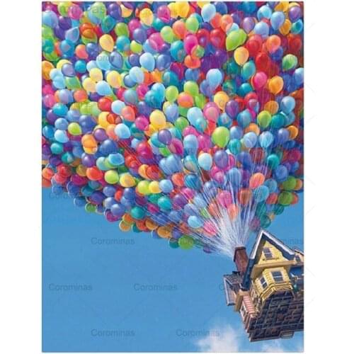 Home Decoration Wall Art Diy 5D Diamond Painting Cartoon Movie Up Hot Air Balloon Cross Stitch Diamond Embroidery Mural Decor