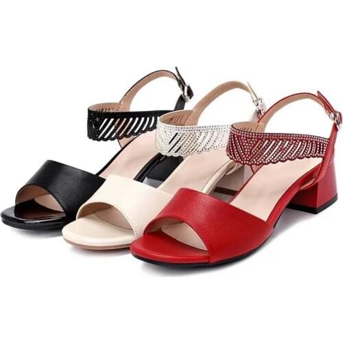 Elegant Women Thick Block Heel Sandals Shoes Comfortable to Wear in Summer
