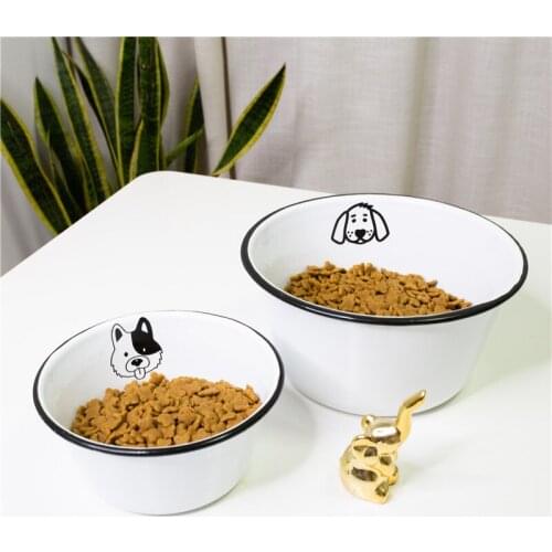 23cm Enamel Enamel Dog Food Bowl Pet Dog Basin Dog Bowl Dog Food Bowl Enamel Dog Food Basin