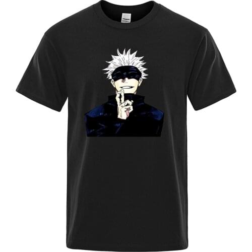 Jujutsu Kaisen Anime Satoru Gojou Print T-Shirt Men Sports Round Neck T Shirt Vogue Soft Clothes Casual S-Xxxl MenS T-Shirts