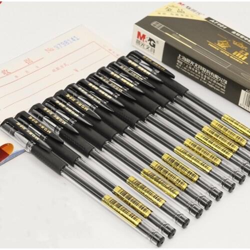 M&G 0.28mm financial special ultra-fine gel pen black full needle pen core school office supplies stationery pen signature pen