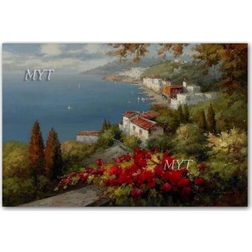 100% Handmade Seaside Scenery Oil Painting Wall Pictures Art Canvas Wall Decoration Pieces Artwork Paintings For Living Room