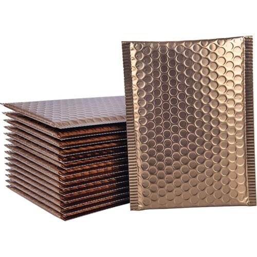 10Pcs Matte Gold Bubble Envelope Shockproof Bubble Mailers Padded Shipping Mailing Bags Express Gift Packaging Bag