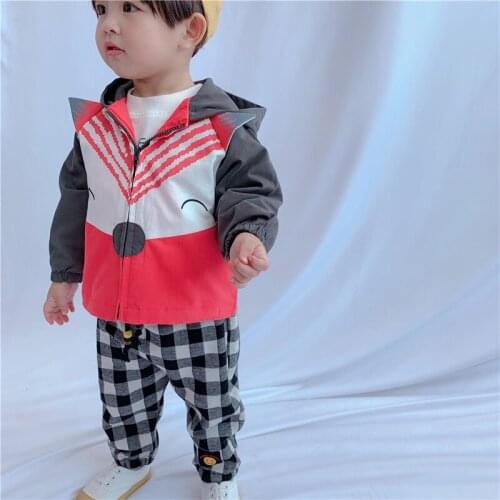 Cartoon Animals Jacket for Boys Clothes Childrens Hooded Casual Coats Fashion Autumn New Kids Boy Fox Print Outwear Trench Coat