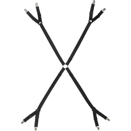 One set Crisscross Adjustable Bed/Fitted Sheet Straps Suspenders Gripper/Holder/Fastener -Keep your bed sheet in place