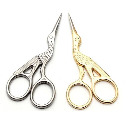 Practical Crane Cross Stitch Thread Sewing Handicraft Tailor Scissor DIY Craft Cutting Tool Stainless Steel Retro Scissors