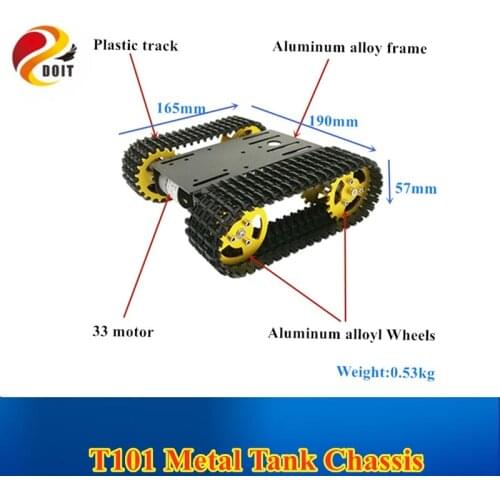 DOIT Robot Tank Car Kit, mini T101, Robotic Tracked Chassis Model Platform with 33GB-520 Motor for Arduino DIY Robotic