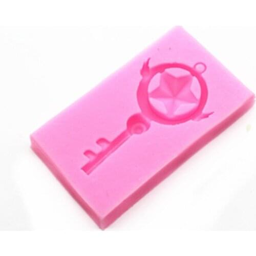 P309 Silicone mold ever-changing sakura magic wand is a beautiful girl stars the moon combination scepter baking DIY glue tools