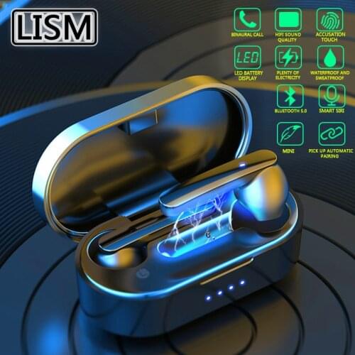 TWS Bluetooth 5.0 Earphones 2400mAh Charging Box Wireless Headphone 9D Stereo Sports Waterproof Earbuds Headsets With Microphone