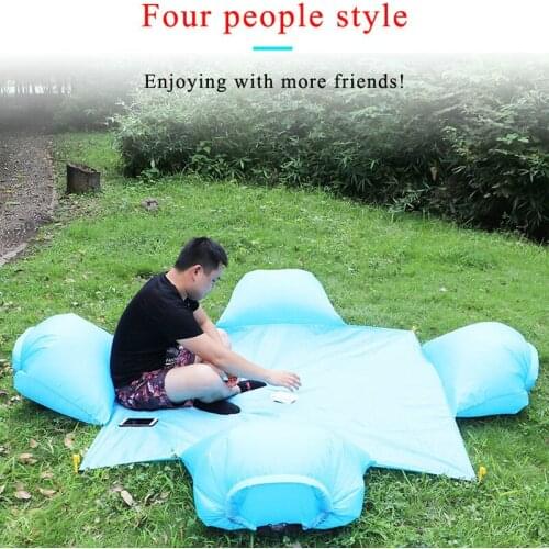 New Picnic Mat Waterproof Outdoor Beach Mat with Pillow Portable Moisture Pad with Inflatable Sofa Outdoor Furniture Lazy Sofa