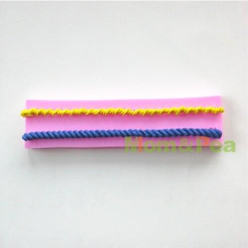 Mom&Pea 0572 Free Shipping Rope Cord Shaped Silicone Mold Cake Decoration Fondant Cake 3D Mold