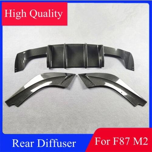 1 Set 4 Outlet Rear Spoiler Lip Diffuser With Splitters For BMW F87 M2 M2C 2016-2018 Carbon Fiber Car Styling