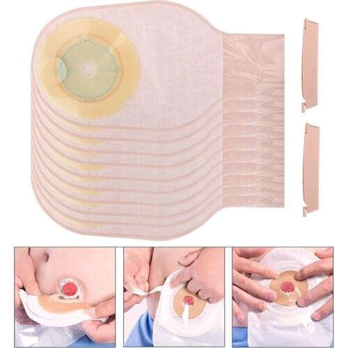 10Pcs One-Piece System Ostomy Bag Medicals Drainable Pouch Colostomy Bag Ostomy Supplies Made Of Quality Material Comfortable