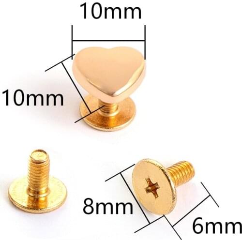 10pcs Rivet With Metal Screw Back Rivet Clothing Bag Shoes Decorative Nail Leather Process Decoration Accessories 10 mm