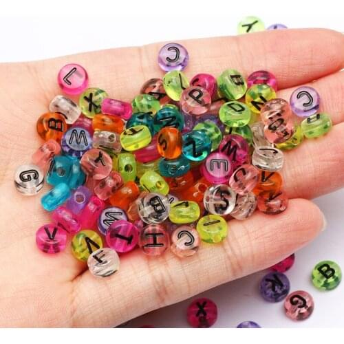 4*7mm Mixed Letter Acrylic Beads Alphabet Round Flat Spacer Beads For Jewelry Making Diy Bracelet Necklace Handmade Supplie