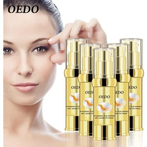 5PCS Hyaluronic Acid Ginseng Extract Fine Condensate Eye Cream Delicate Bright Smooth Herbal Anti-Puffiness Dark Circle Serum