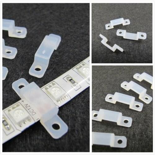 50 Pcs 10mm LED Fixing Mounting Clips For 220V 5050 2835 Waterproof LED Strip Clips Light Connector Cable Clips For LED Tape