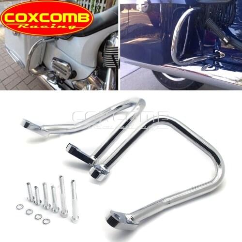 #90201315 Motorcycle Chrome Steel Rear Saddlebag Guard Engine Guard Crash Bar Protector For Harley Softail FLHC FLHCS 2018-2021