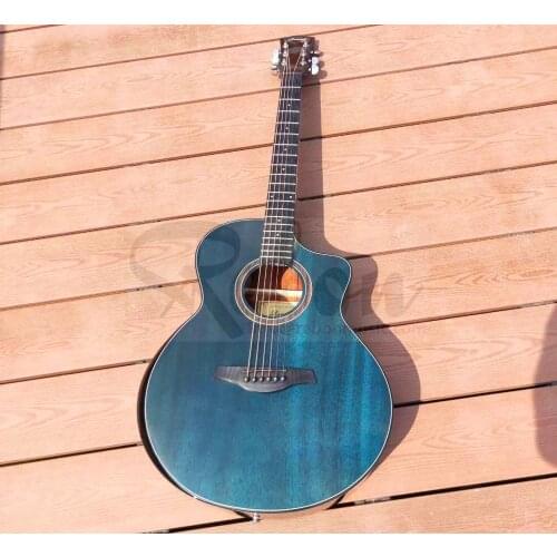 41 Inch Acoustic Guitar with Armrest in Blue colour