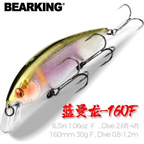 BEARKING 160mm 30g Hot fishing lures assorted colors minnow crank Tungsten weight system wobbler model crank Artificial bait