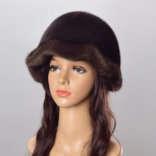 Whole Mink Fur Hat Children Mink Fur Autumn And Winter Fashion Leisure Versatile Warm Flower Side Hat Fur Cap Womens Fashion