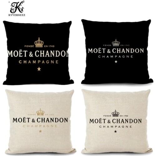 Black Linen Cushion Cover Luxury Decoration Pillow Cover High Quality Printing Hotel Home Sofa Cushion Cover 45 * 45cm