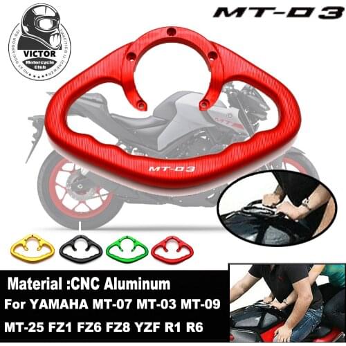 For YAMAHA MT-03 MT-07 MT-09 FZ1 FZ6 FZ6N FZ8 XJ6 YZF-R1 CNC Motorcycle Passenger Handles The Fuel Tank Grab Bar Handle Armres
