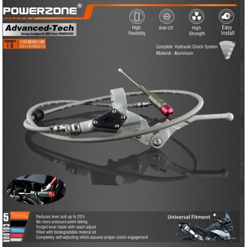 Powerzone hydraulic clutch 1200mm lever master cylinder for 125-250cc Vertical Engine Off road Motorcycle Fit ATV US