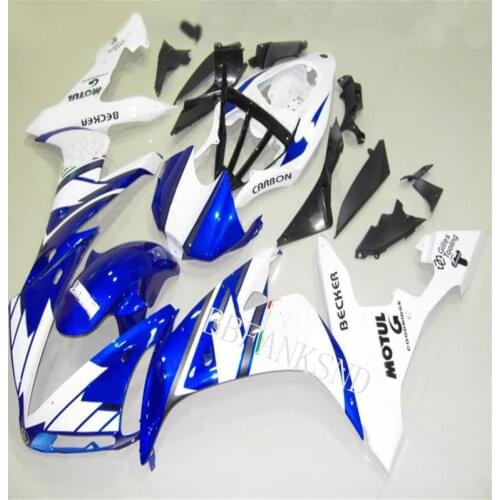 Customized Injection motorcycle fairing kits fit for YAMAHA 2004-2006 YZFR1 04 05 06 YZF R1 White blue plastic fairings kit