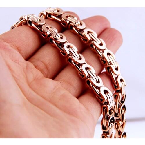 Classical Men Byzantine Necklaces Or Bracelet Fashion New Stainless Steel 7-40" Long 6/8/11MM Width Jewelry Link Chains