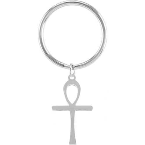 Cross Pendant Connection Stainless Steel Metal Key Ring Key Chain Key Fob Accessories Key holder Creative Gifts for Friend