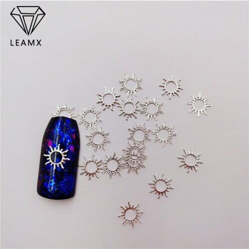 100 PCS/bag Copper Alloy Sun Shape 3D Nail Art Sparkling Charm Decoration Fingertips Decoration Jewelry Nails Salon Supplies
