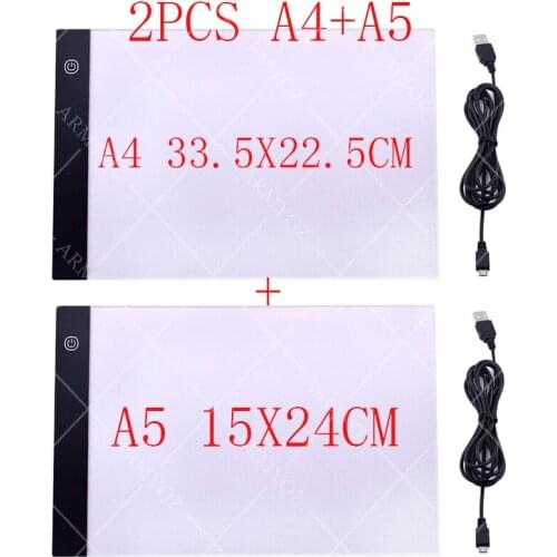 2 Sets LED Diamond Painting Light Pad Lightpad Board Diamond Painting Accessories Tool Kits A4 A5 Drawing Graphic Tablet Box