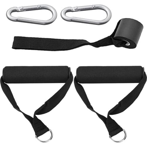 5pcs Exercise Set Workout Handles Door Anchor Carabiner Hooks Home Exercise Resistance Bands Cable Machines Fitness Accessories