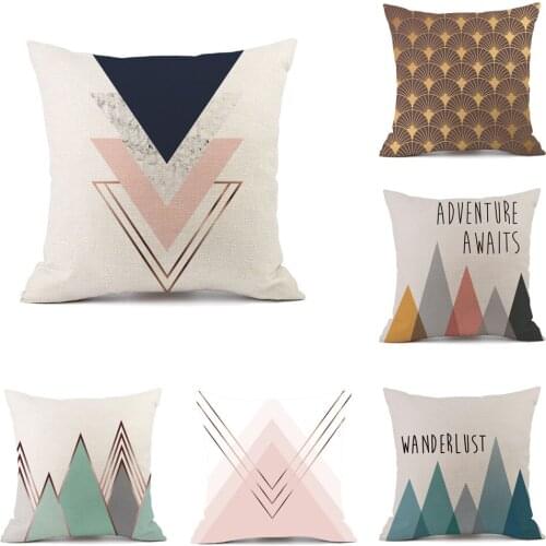 Irregular Geometric Pillow Case Cushion Cover Black and White 45x45cm Cotton Linen Decoration Home Decorative Pillowcase