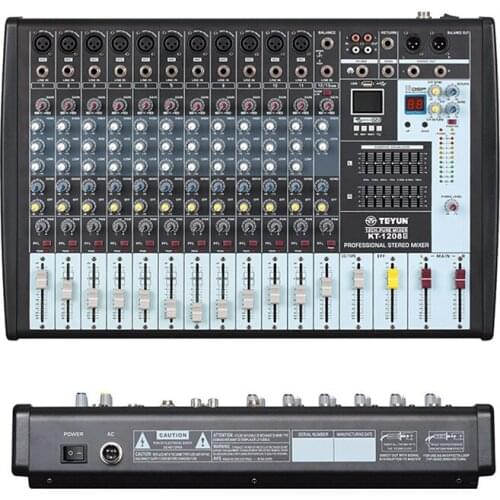 Professional 6/8/12 channel pure mixer home stage karaoke audio dj reverb equipment mixer