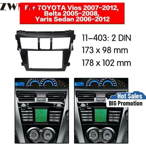 Car DVD Player frame For TOYOTA Vios 2007-2012 Belta 2005-2008 Auto AC Black LHD RHD Auto Radio Multimedia NAVI fascia