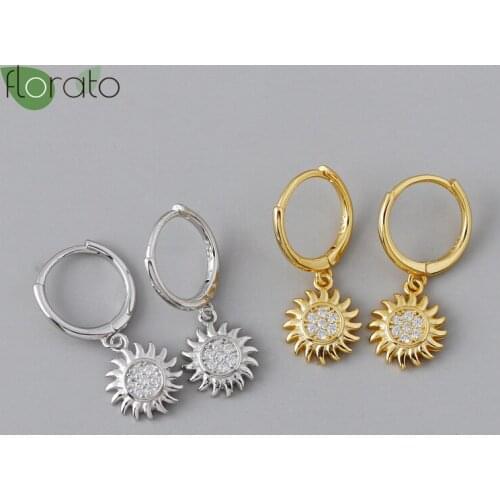 Sunflower Hoop Earring For Women Cubic Zirconia Huggie Earrings Jewelry You Are My Sunshine Earring Girls Gift