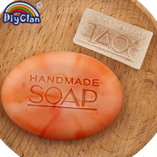 Handmade resin soap stamp diy "Handmade soap" organic glass soap chapter with handle Acrylic chapters custom Z0172HS