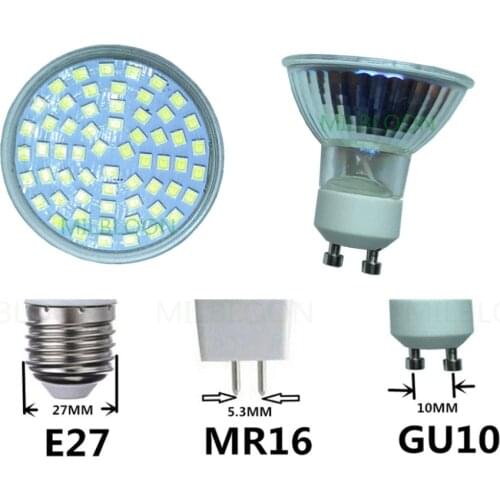 10PCS GU10 E27 LED spotlight MR16 12V 110V LED Spotlight E27 12v spotlight led GU10 110v light bulb MR16 220V LED E27 Spotlight