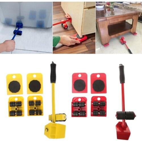 TOOZO 5Pcs Furniture Transport Roller Set Removal Lifting Moving Tool Heavy Move House