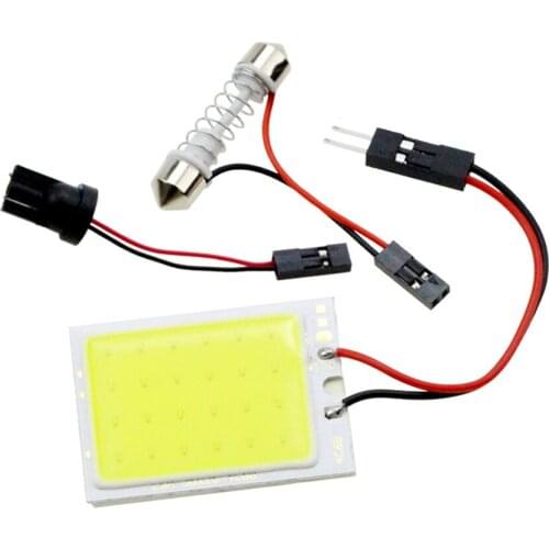 Yushuangyi 200PCSs/Lot 24 SMD COB Chip 24LED 12V DC Panel Lamps With T10 + Festoon Adapters White LED Free Shipping