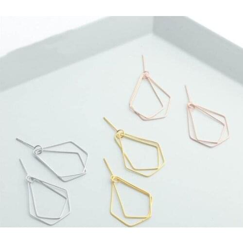 Fashion Trendy Real 925 Sterling Silver Drop Earrings For Women Statement Korean Rose Gold Earring Party Gifts Jewelry
