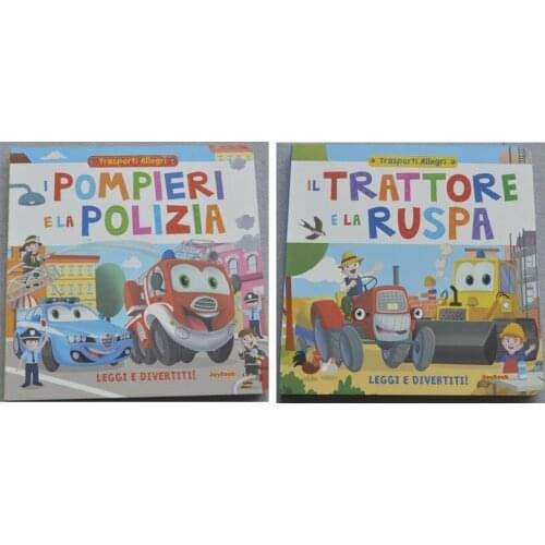 Random 1 Book Parent Child Kids Toddler Baby Italian Book Early Education Cute Picture Cars Story Cardboard Libros Book Age 1 up
